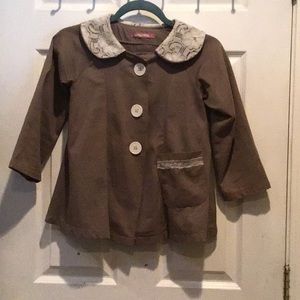 Jelly the pug girls kids swing coat size 7.